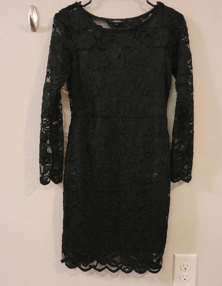 Ambiance black long sleeve dress size small